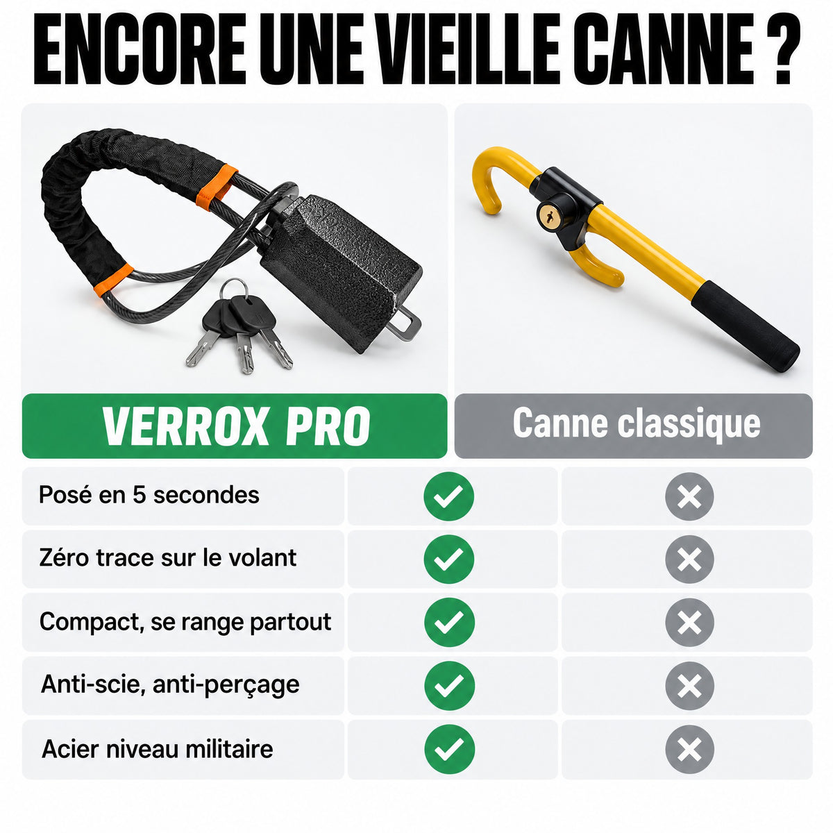 Verrox Pro — comparatif canne classique